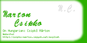 marton csipko business card