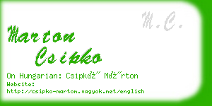 marton csipko business card
